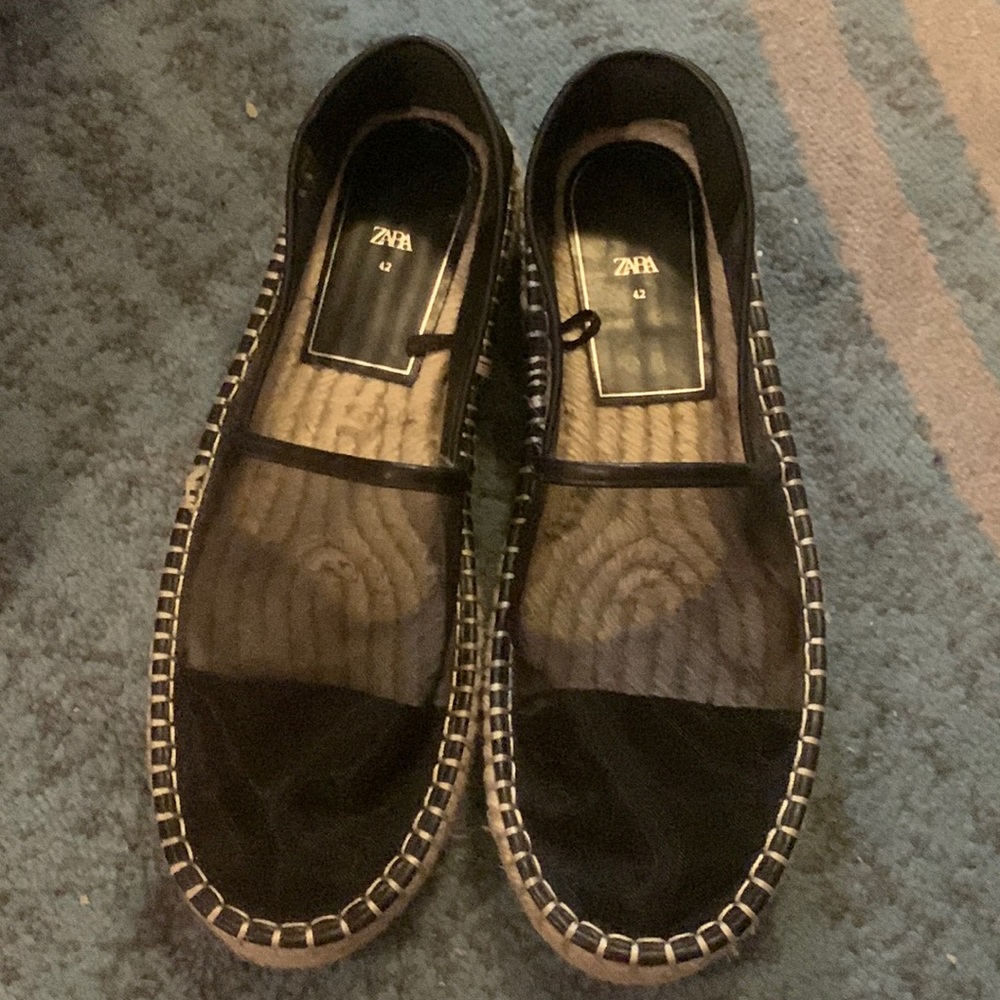 Zara women’s espadrilles black mesh EU 42/ US 11